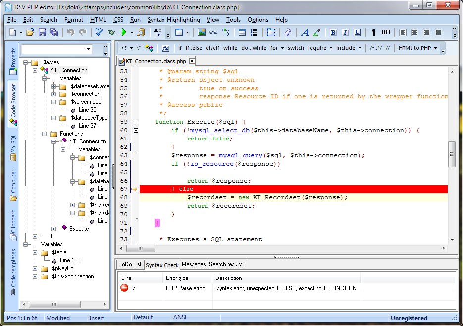 DSV PHP Editor screenshot